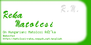 reka matolcsi business card